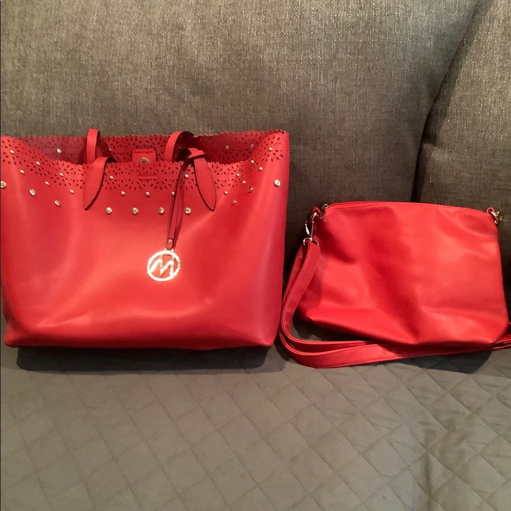 Tote with matching handbag